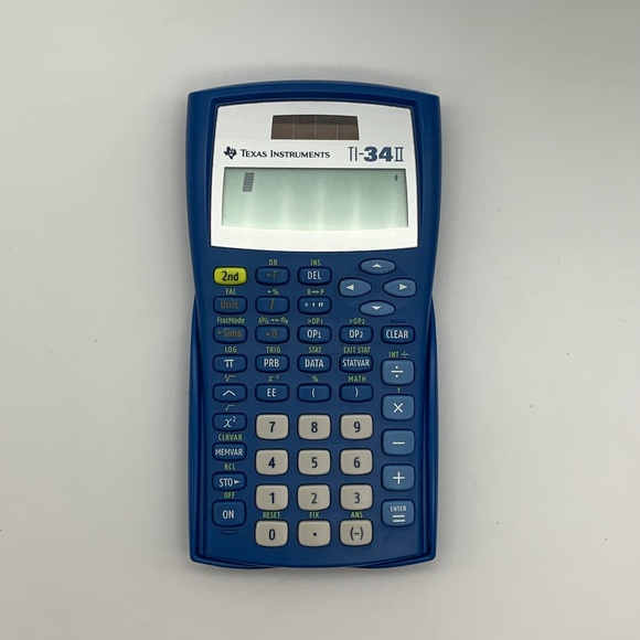 Texas Instruments TI-34 II Solar Math Scientific Calculator Blue with Cover - Picture 2 of 15
